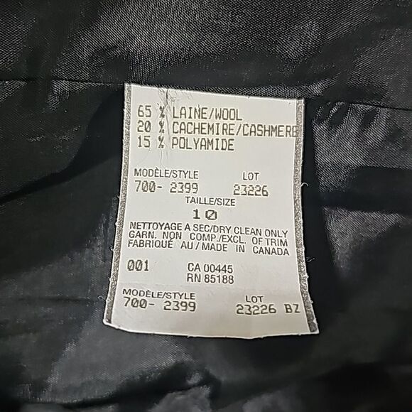 LOUBEN Canada Black Open Front Cashmere Blend Jacket Blazer - Size 10 - Picture 7 of 7